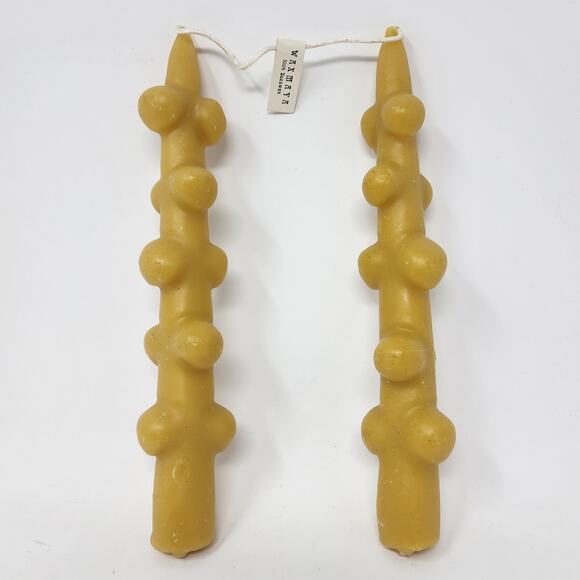 Waxmaya Beeswax Candles Bumpy Tapers 10" Modern Handmade in Montreal NWT - Picture 1 of 5